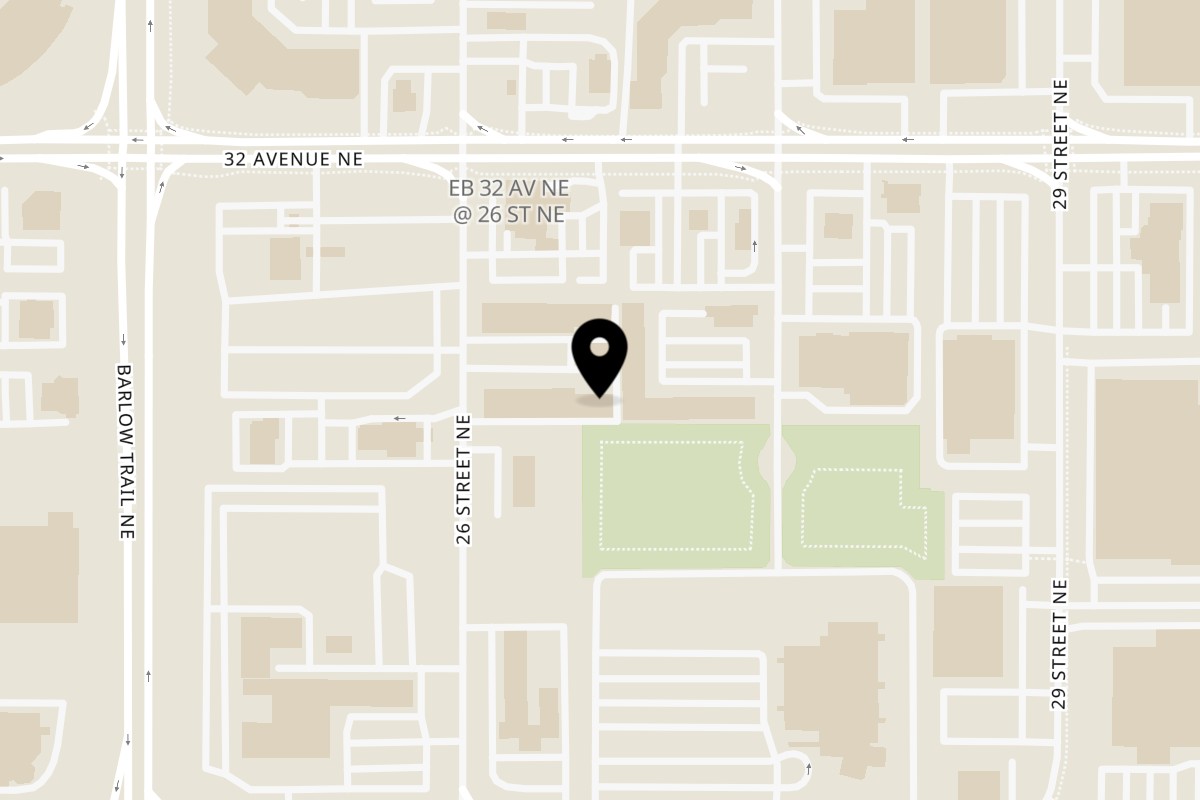 Map showing the location of Ramen Ichinen on 3132 26 St NE #349 in Calgary